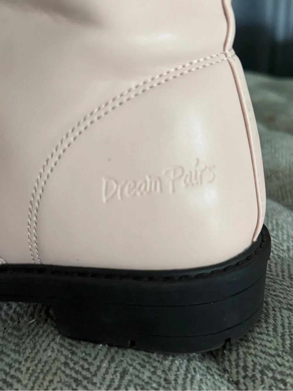 Women’s Lace-Up Knee-High Boots in Pale Pink